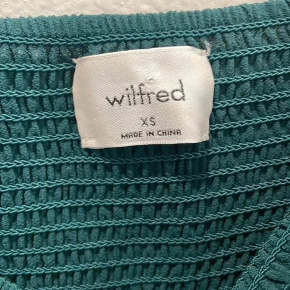 Aritzia Wilfred Tempest Green Semi Sheer Mini Dress Size Extra Small - Picture 3 of 5